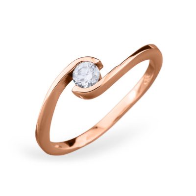 Inel de Logodnă Aur Roz cu Diamant i526-R-D