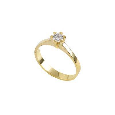 Inel de Logodnă cu Diamant 0.25ct Aur Galben