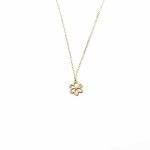 Lantisor aur dama cu floare aur galben 14k si piatra zirconiu