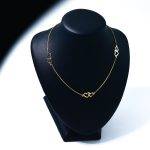 Lantisor aur dama cu inimi decupate aur 14k