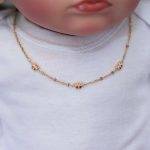 Lantisor aur copii cu fluturi rosii aur 14k
