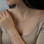 Set bijuterii aur galben 14K dama cu perle si bilute