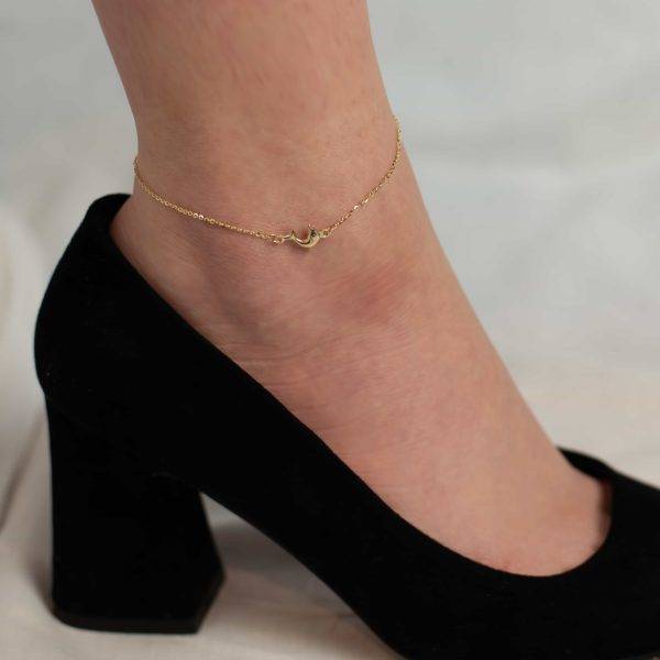 Bratara de picior aur galben 14K cu delfin