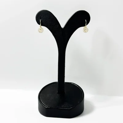 Cercei copii aur 14K rotunzi cu zirconii